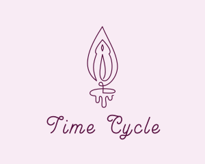 Violet Vulva Flame logo design