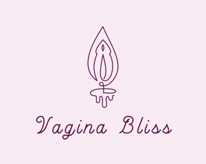 Vagina - Violet Vulva Flame logo design