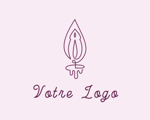 Outline - Violet Vulva Flame logo design