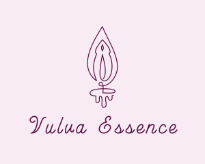 Vulva - Violet Vulva Flame logo design