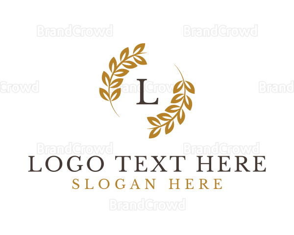 Organic Wreath Leaves Produce Logo