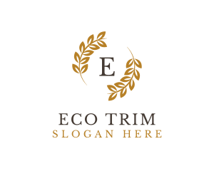 Organic Wreath Leaves Produce logo design