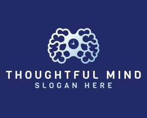 Thinking - Timer Brain Psychology logo design