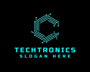 Electronics - Electronic Circuit Letter C logo design
