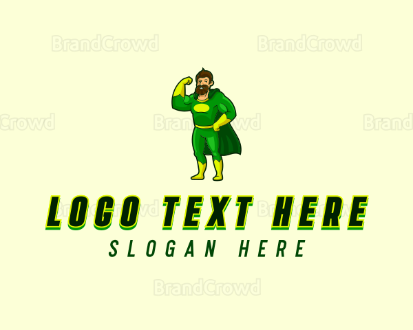 Comic Superhero Man Logo