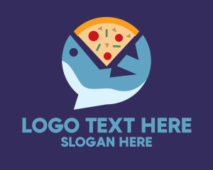 Slice - Seafood Shark Pizza logo design