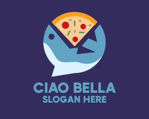 Seafood Shark Pizza logo design