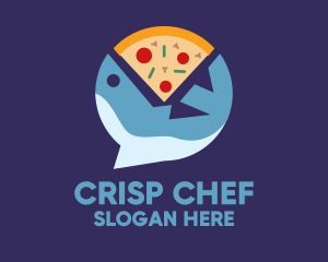 Seafood Shark Pizza logo design