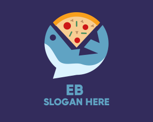 Fish - Seafood Shark Pizza logo design
