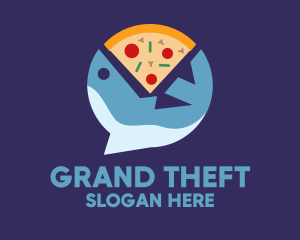 Toppings - Seafood Shark Pizza logo design