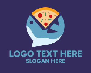 Oceanic - Seafood Shark Pizza logo design