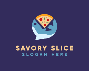 Seafood Shark Pizza logo design