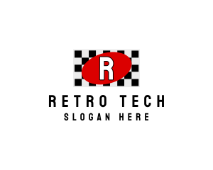 Racing Flag Retro logo design