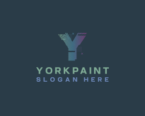 Modern Glitch Letter Y logo design