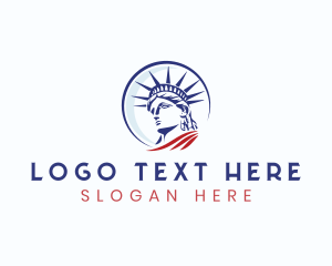 New York - Statue of Liberty Landmark logo design