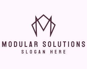 Modern Polygon Letter M logo design