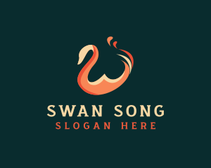 Swan - Bird Swan Flame logo design