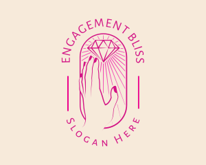 Engagement - Hand Diamond Ellipse logo design