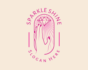 Rhinestone - Hand Diamond Ellipse logo design