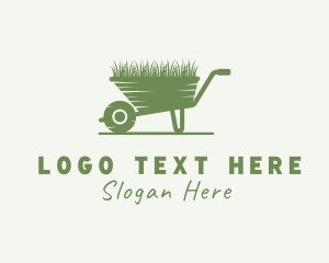 Grass - Wheelbarrow Lawn Grass logo design