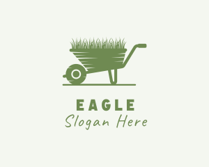 Wheelbarrow Lawn Grass Logo