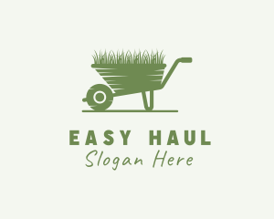 Wheelbarrow Lawn Grass logo design