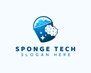 Sponge - Bucket Sponge Cleaning logo design