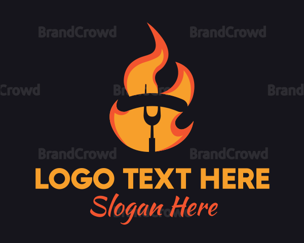 Fire Grilled Sausage BBQ Logo