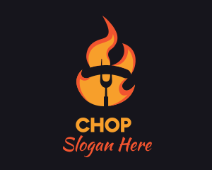 Lunch - Fire Grilled Sausage BBQ logo design