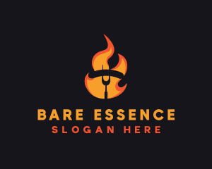 Fire Grilled Sausage BBQ logo design