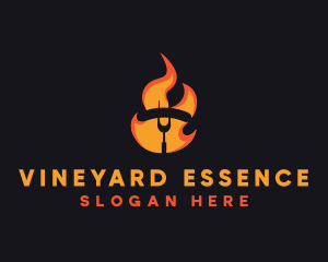 Fire Grilled Sausage BBQ logo design