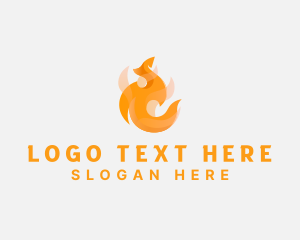 Hot - Hot Fire Flame logo design