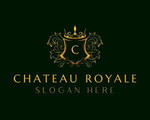 Golden Royal Shield logo design