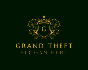Golden Royal Shield logo design
