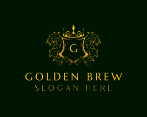 Golden Royal Shield logo design