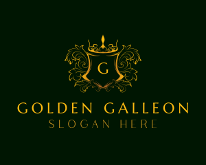 Golden Royal Shield logo design