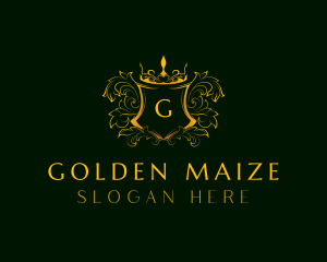 Golden Royal Shield logo design