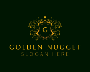 Golden Royal Shield logo design