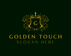 Golden Royal Shield logo design