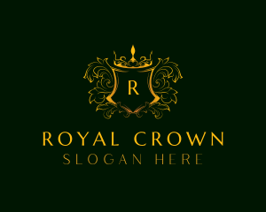 Golden Royal Shield logo design