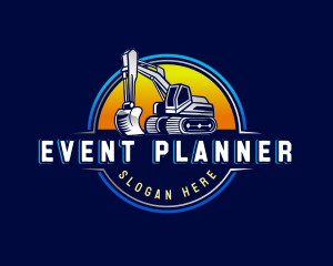 Construction Excavator Quarry Logo
