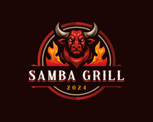 Bull Steak Grill logo design