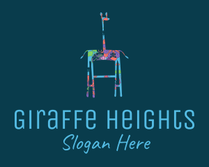 Giraffe - Floral Giraffe Art logo design