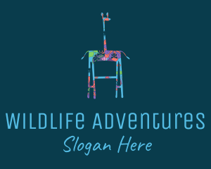 Madagascar - Floral Giraffe Art logo design