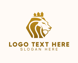 Yellow Crown - King Monarch Lion logo design