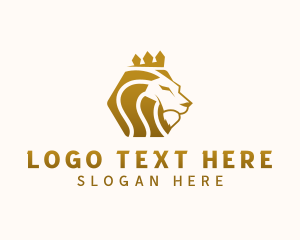 Crown - King Monarch Lion logo design