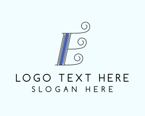Elegant Swirl Letter E Logo