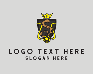 League - Snake Crown Football logo design