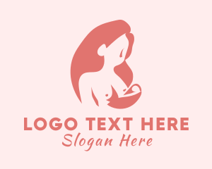 Lady - Mother & Child Breastfeed logo design