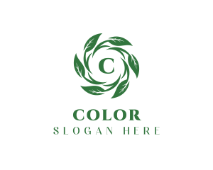 Natural Leaf Wreath Logo